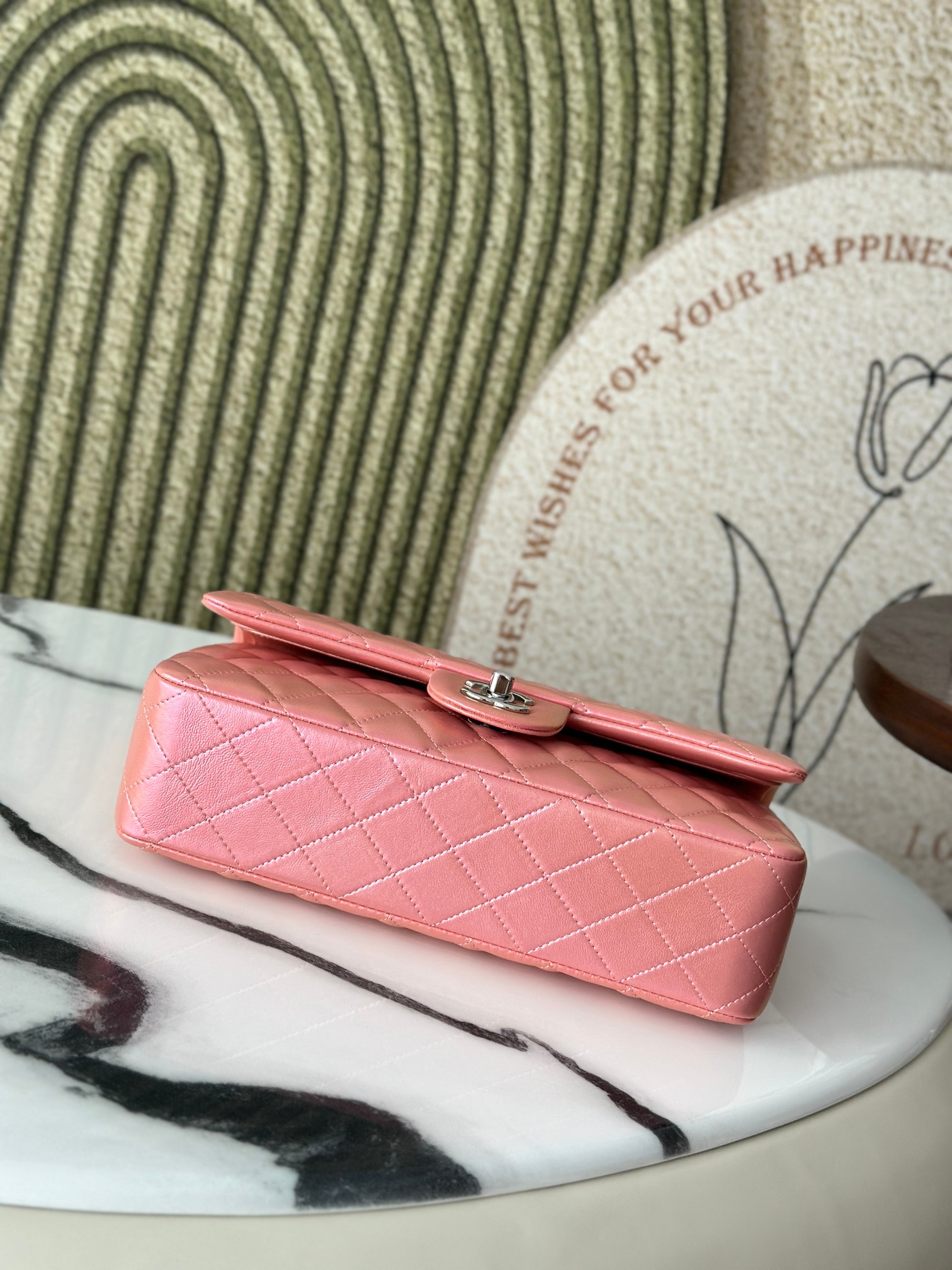 20C Spring Summer Iridescent Light Pink Calfskin Classic Flap Bag - Mocuir