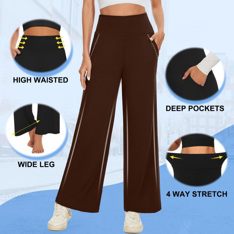 3 Pack Women's Wide Leg Pants