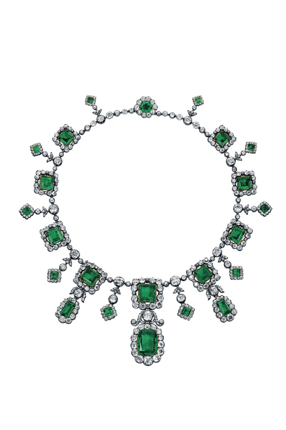 Emerald Diamond Tassel Necklace