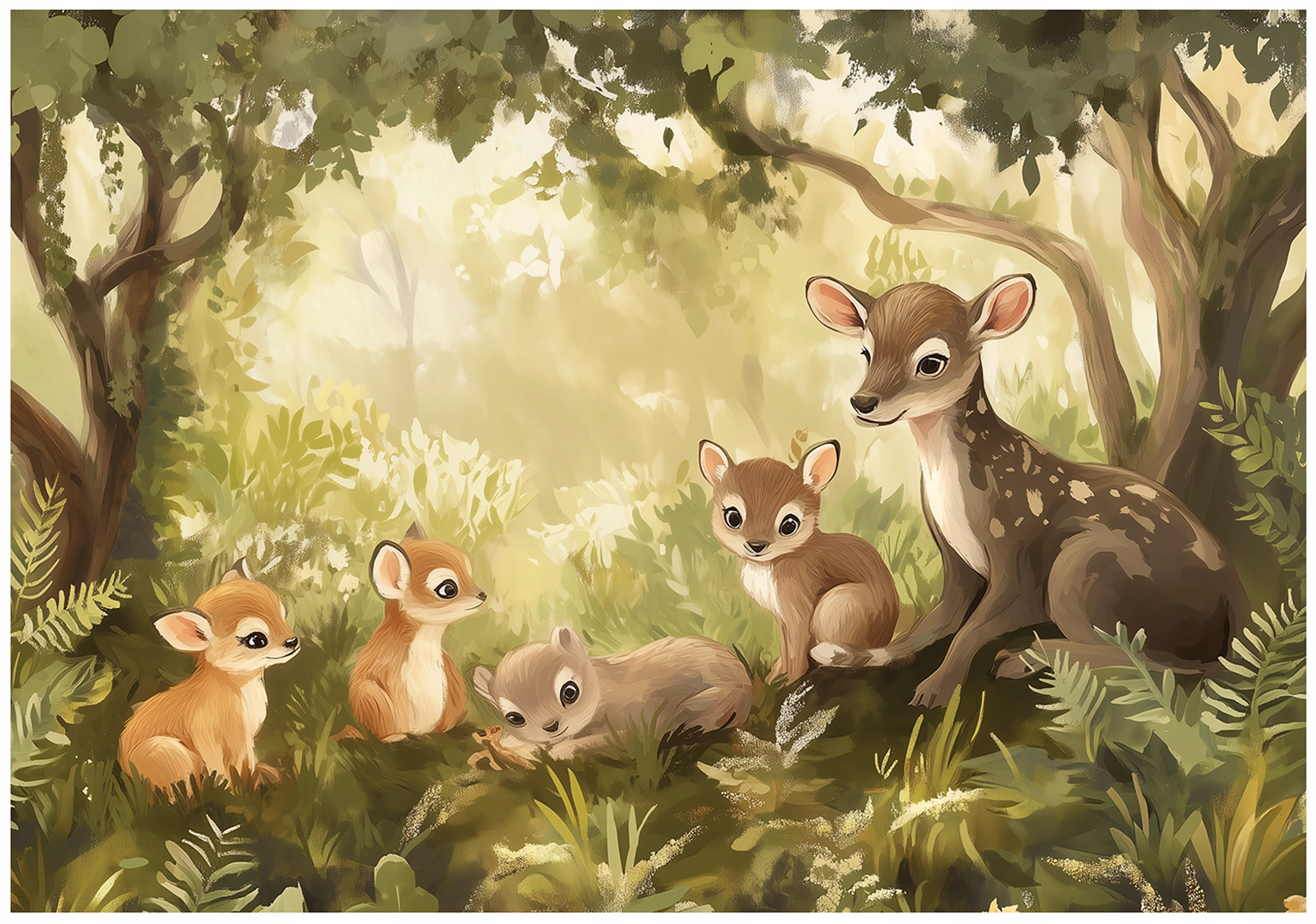 Wall mural for children, forest animals, wallpaper for a child's room,