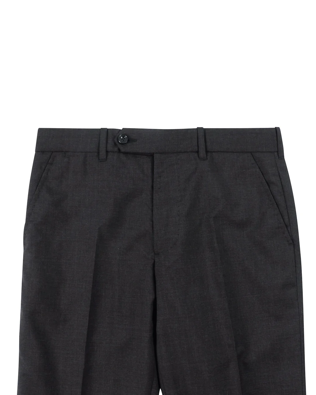 120s 2 Ply Charcoal Grey Wool Flannel Dress Pant