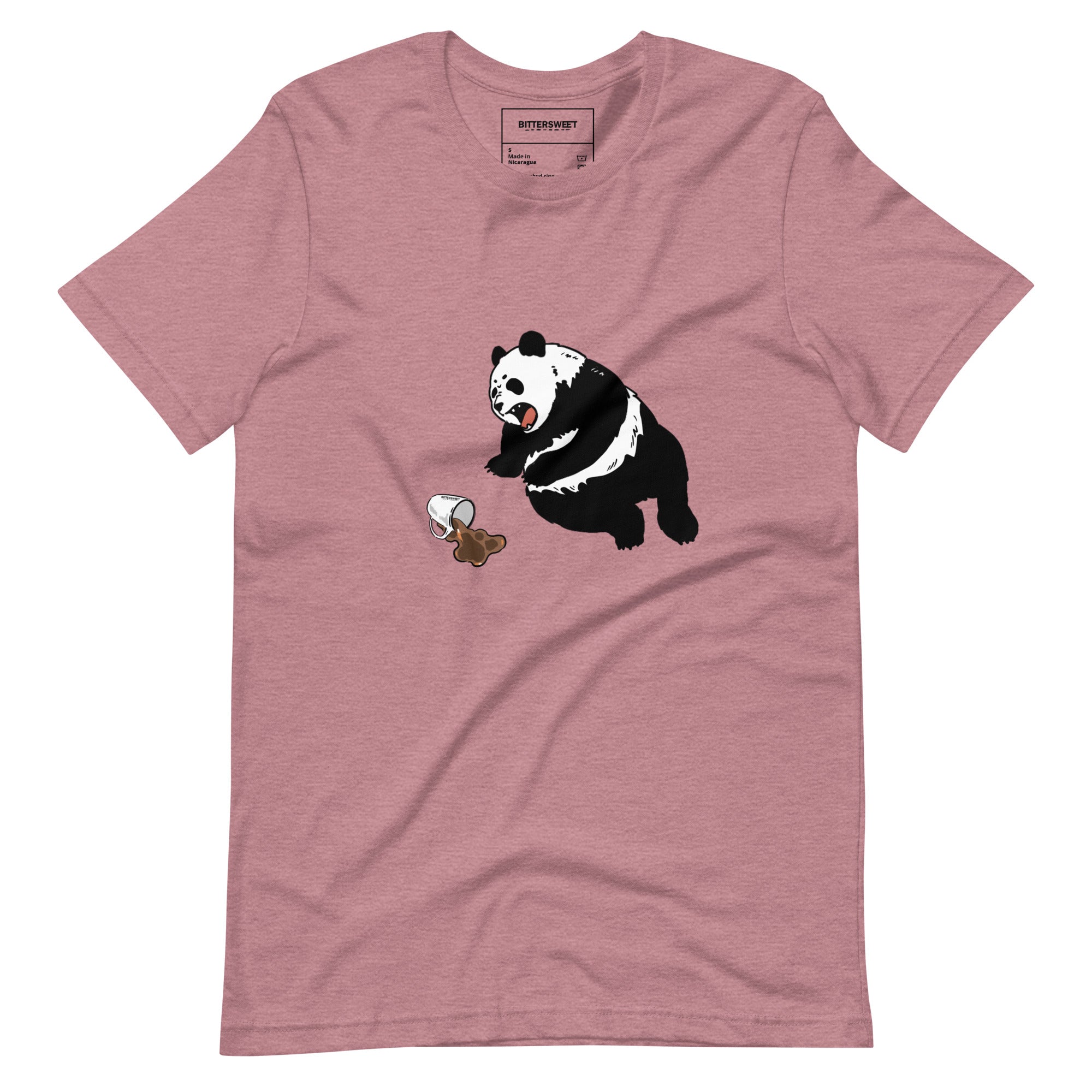 Coffee wake me up panda funny graphic tees