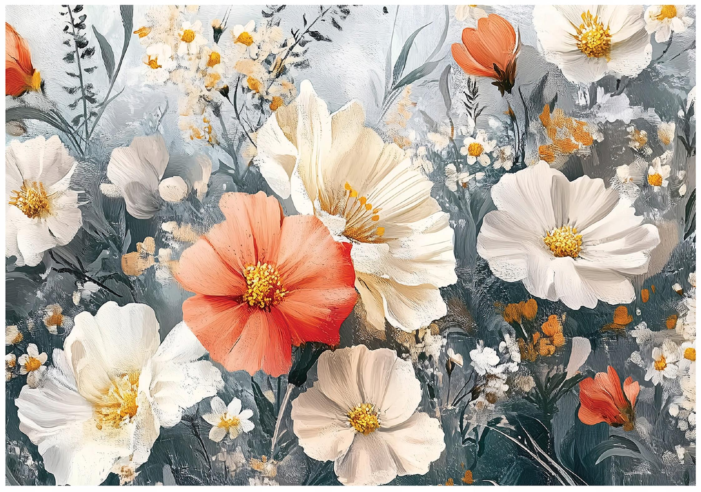 Wall mural flowers meadow poppies nature bedroom living room wallpaper non-woven