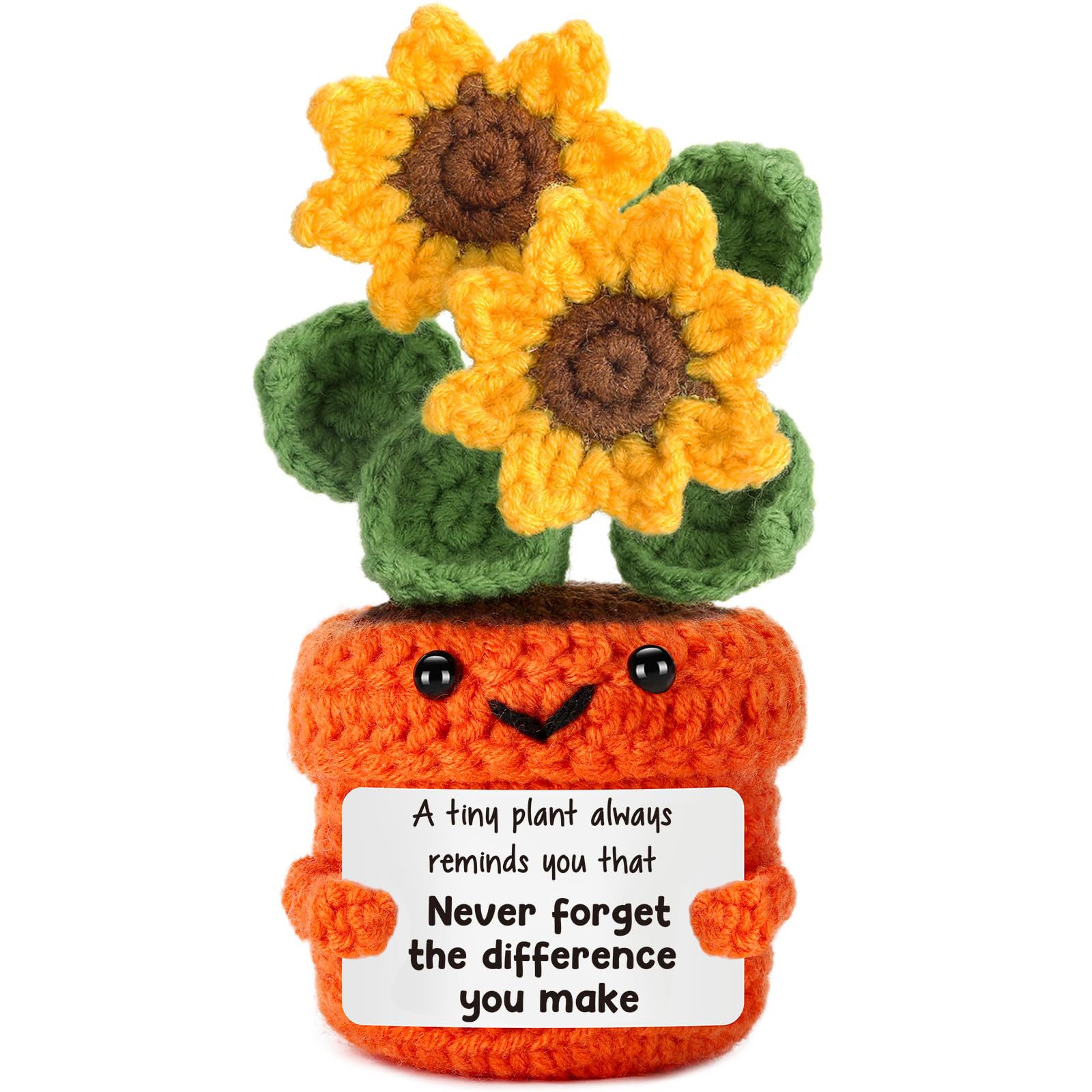 Wool knitted sunflower doll gift