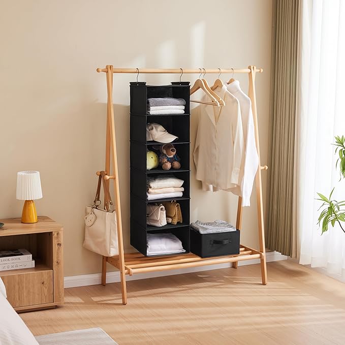 DIVIDERLY 6 Tier Shelf Hanging Closet Organizer