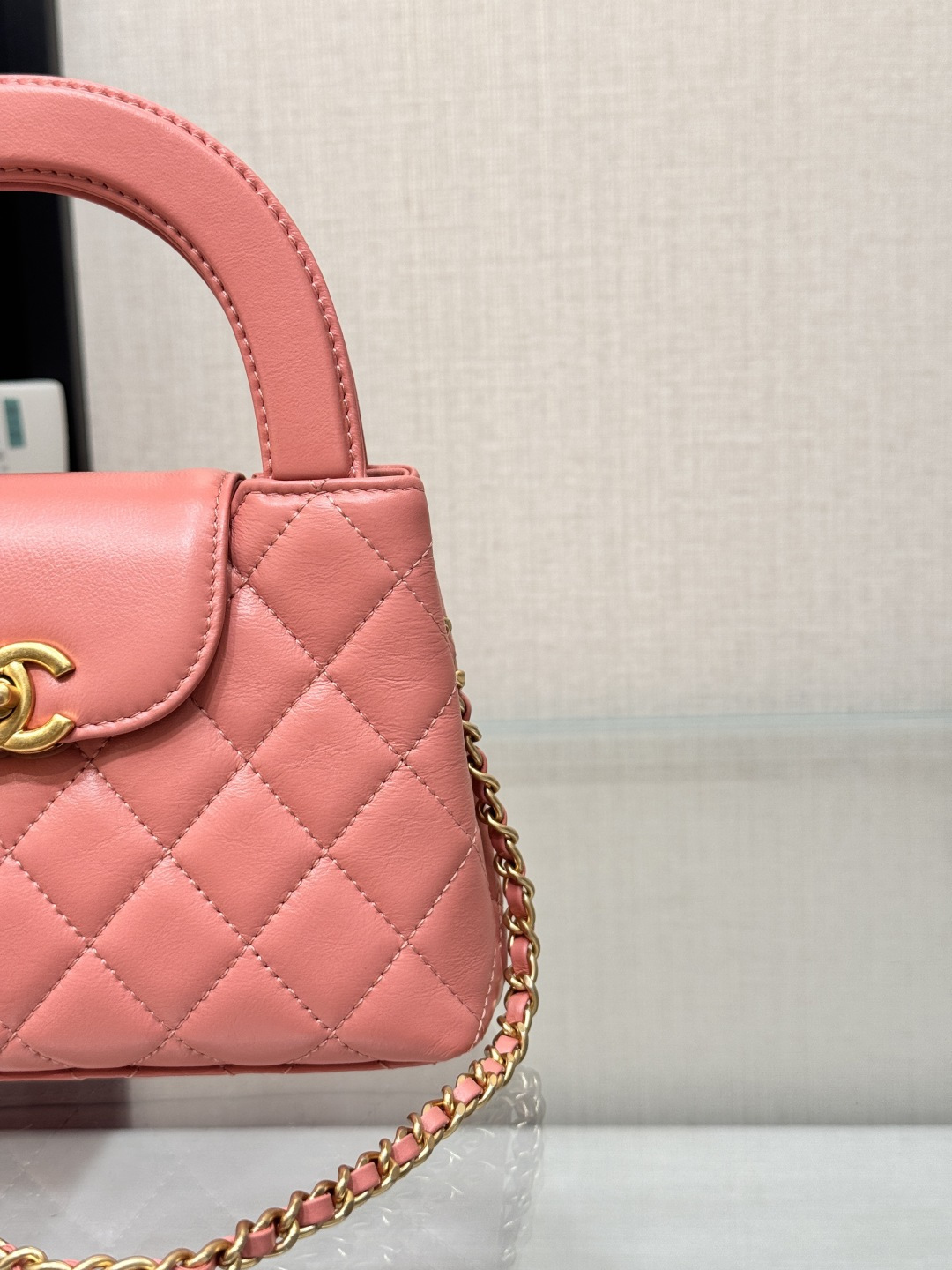 Mini Kelly Bag with Handle（Coral Pink ） - Mocuir