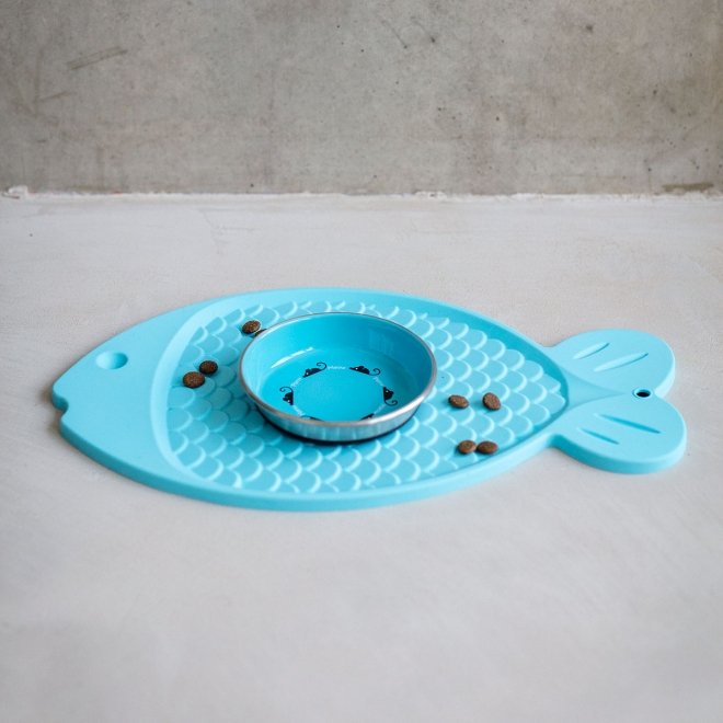 Little&Bigger Silicone Plasseringsmatte Fisk Aqua