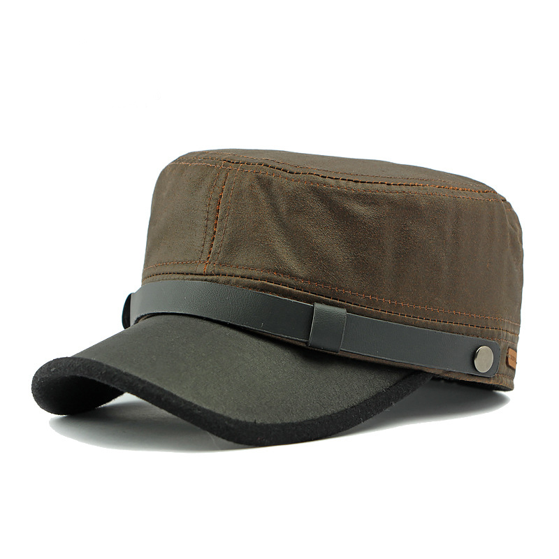 Men's Color Blocks Adjustable Flat Top Cap