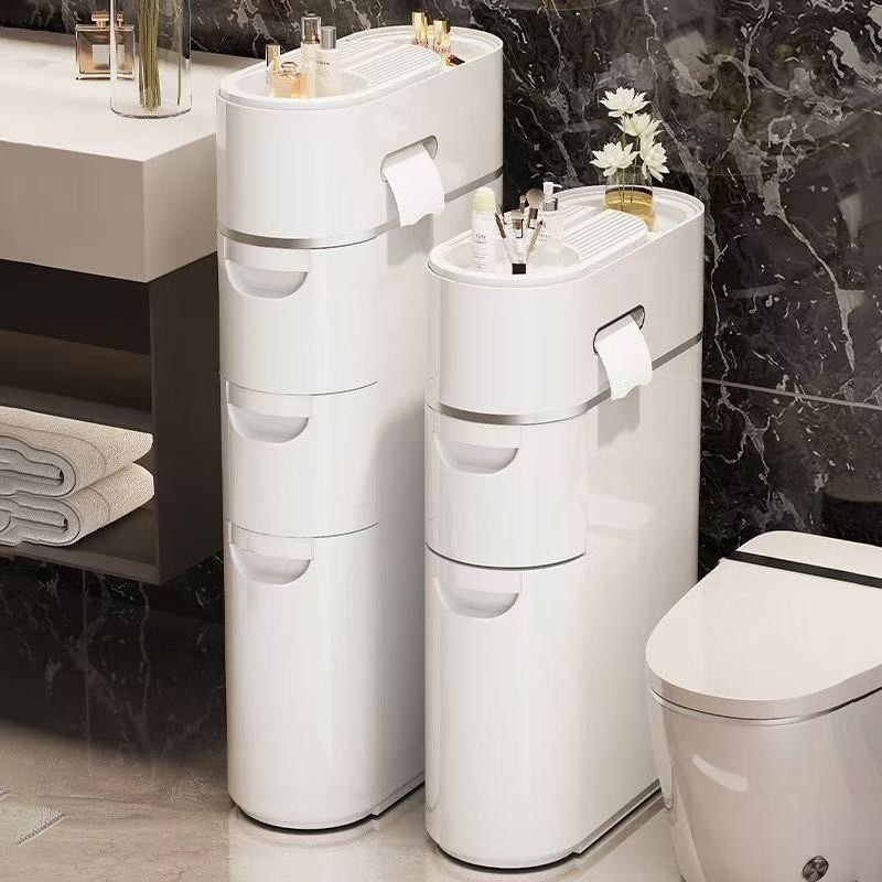 Household bathroom gap toilet drawer-type multi-layer installation-free storage cabinet living room finishing cabinet