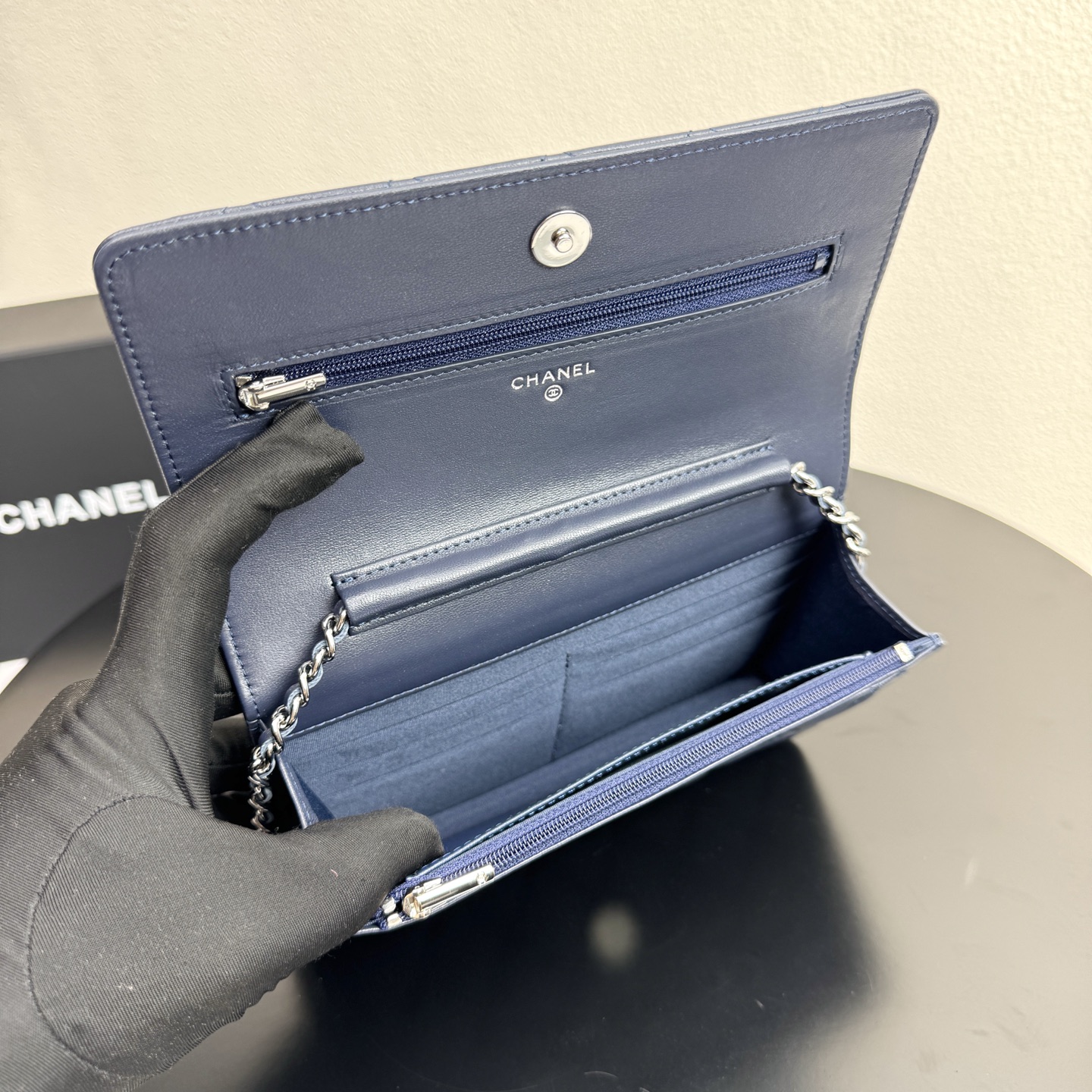 Classic Wallet on Chain（Navy Blue） - Mocuir