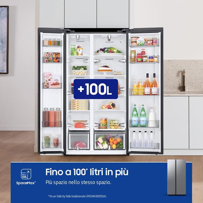 SAMSUNG - Frigorifero side by side RS57DG400EM9EF Classe E-Metal Inox