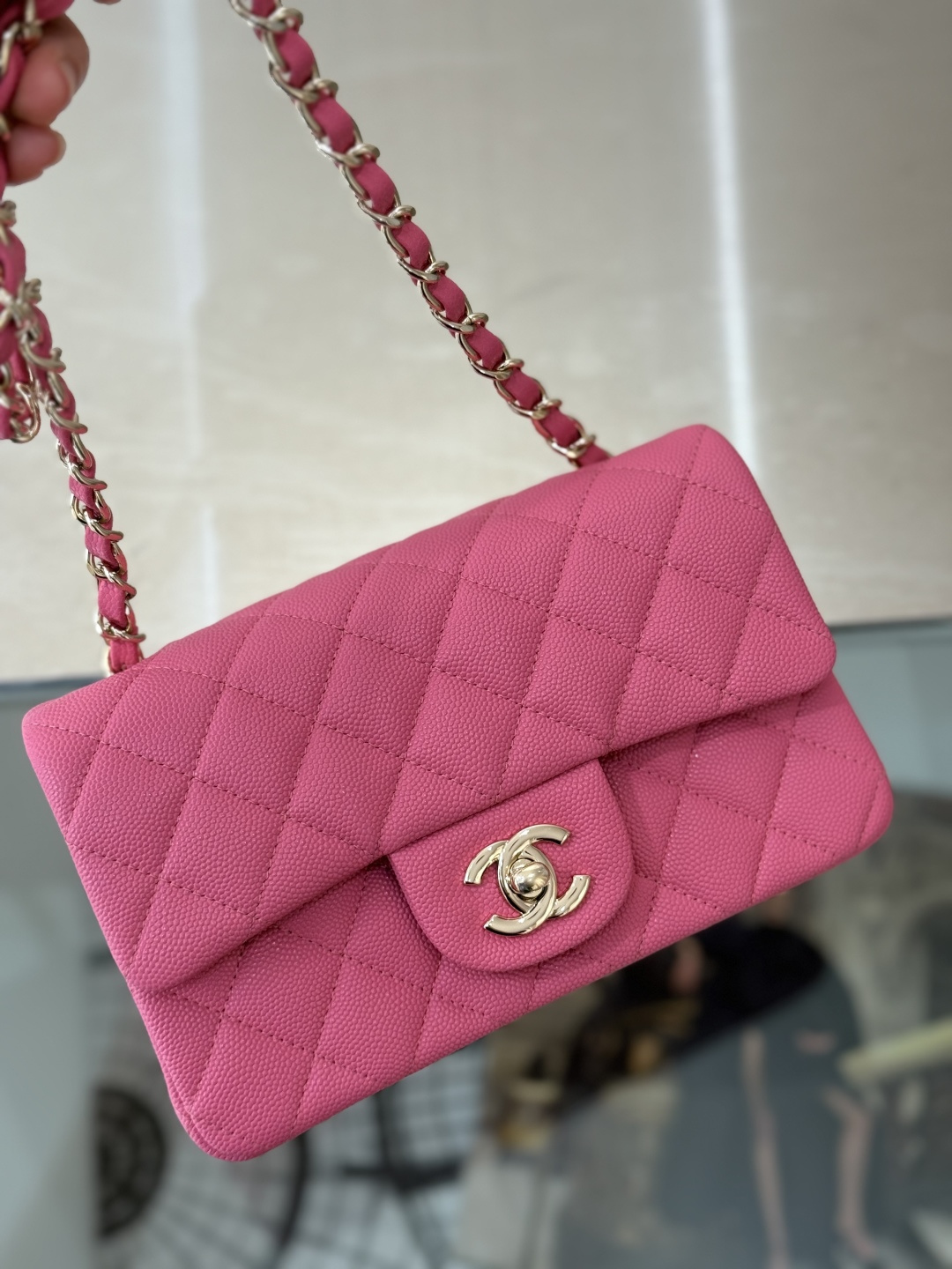 Mini Classic Flap Handbag（Pink） - Mocuir