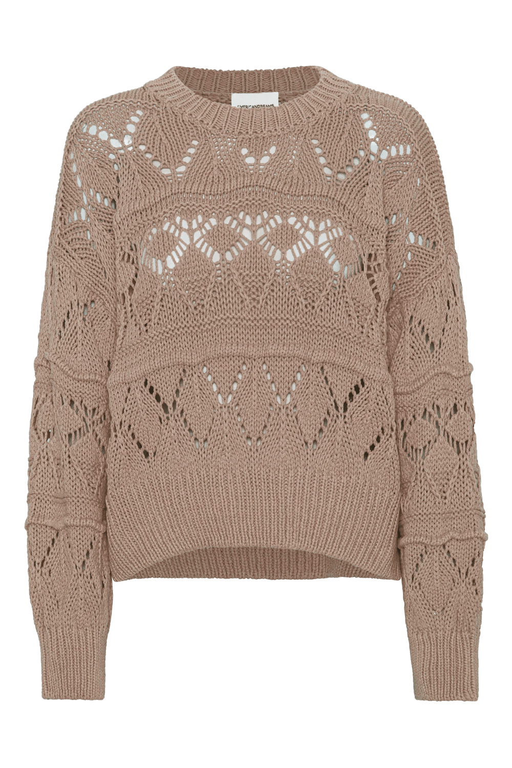 Light Brown Crochet Knit Sweater