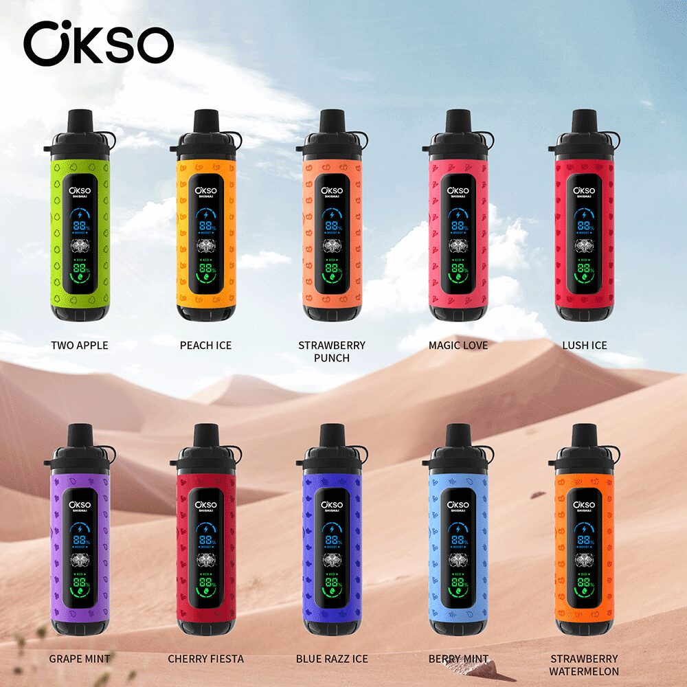 （3 pieces）OKSO ShiSha Max 40000 40K Puffs Newest LED Display Leather Disposable Vape Pen