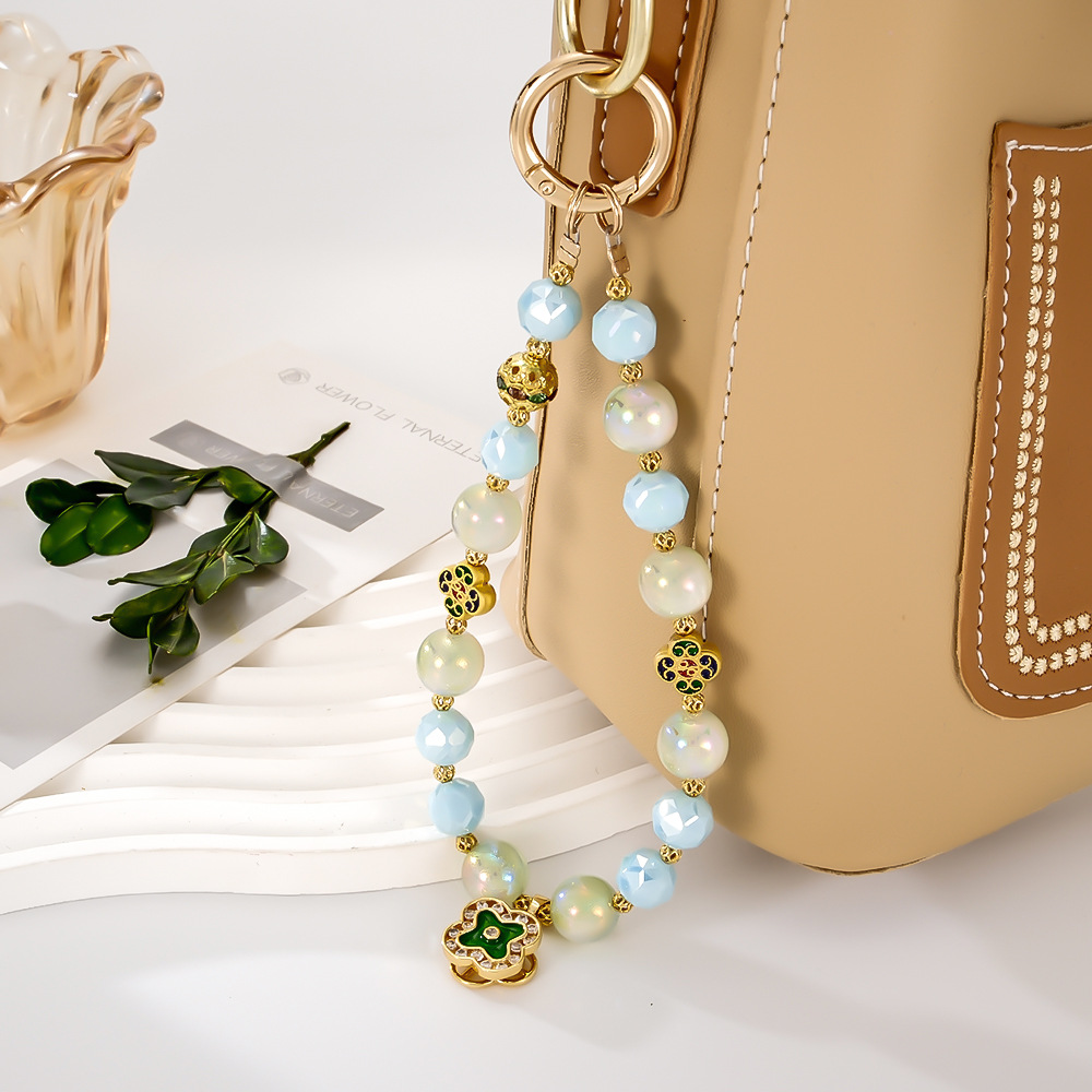 New national style luxury color beaded wrist mobile phone pendant