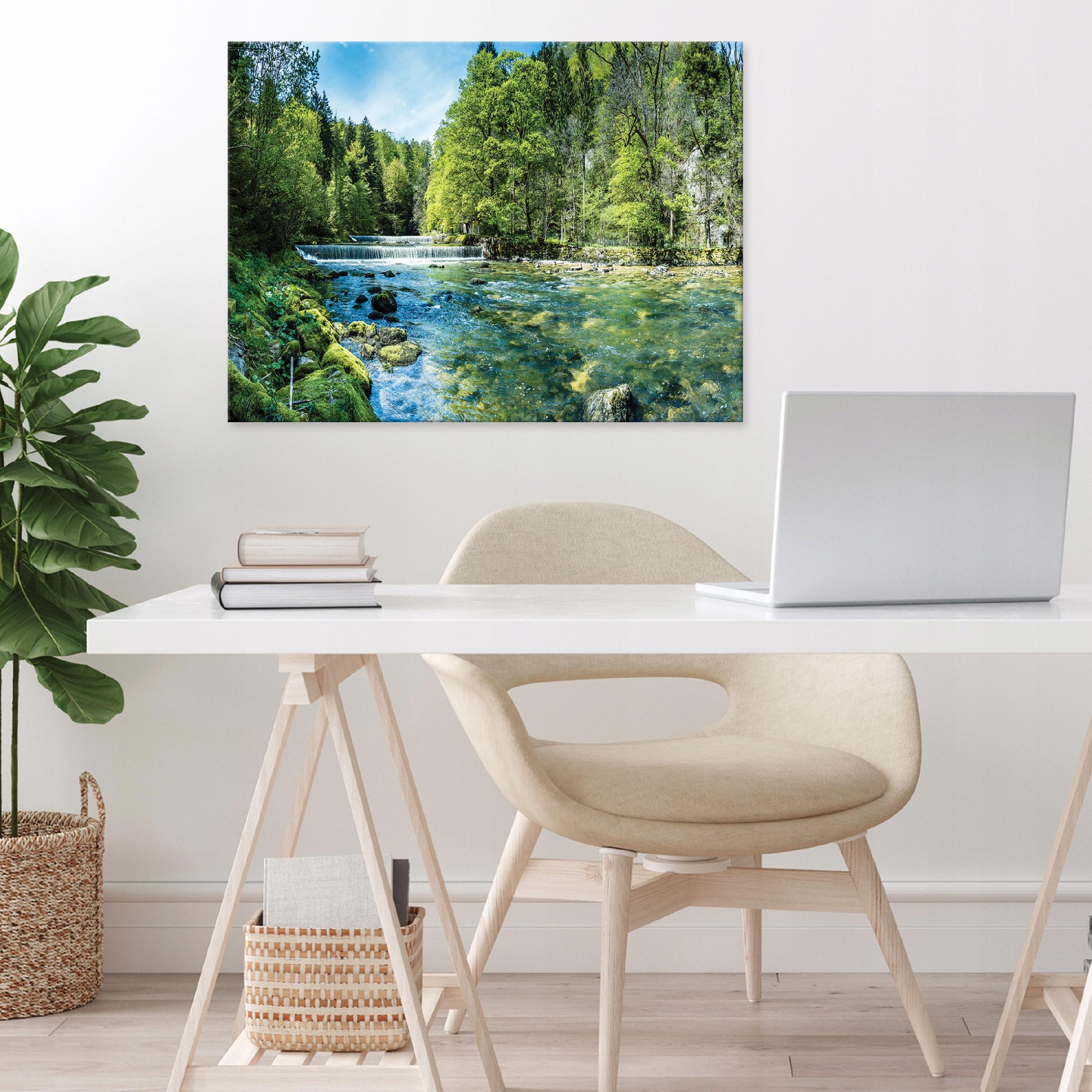 Painting of a forest, river, nature, trees, landscape for a bedroom or living room on canvas, 40x30