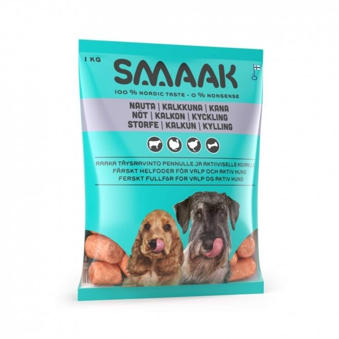 Smaak Raw Complete storfe, kalkun & kylling 1kg