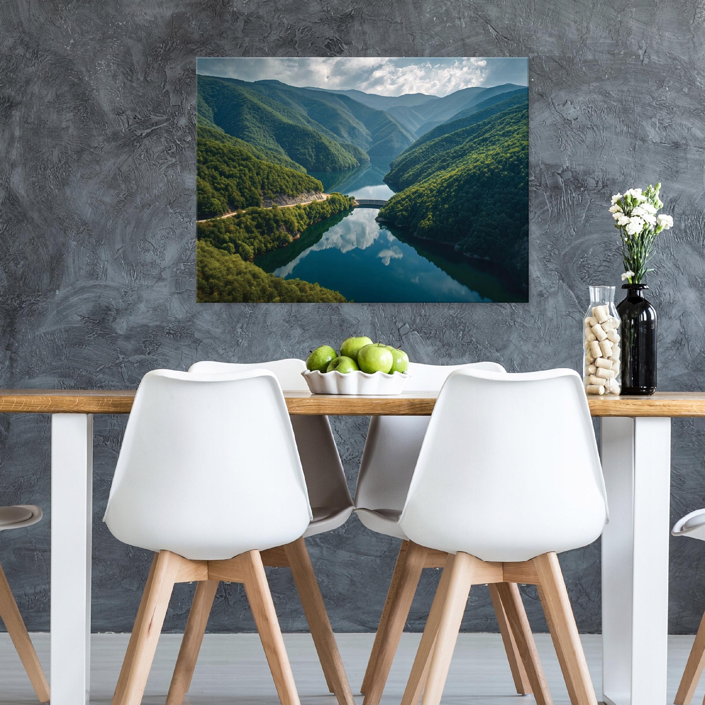 River, mountains, nature painting for bedroom, living room, kitchen on canvas 40x30