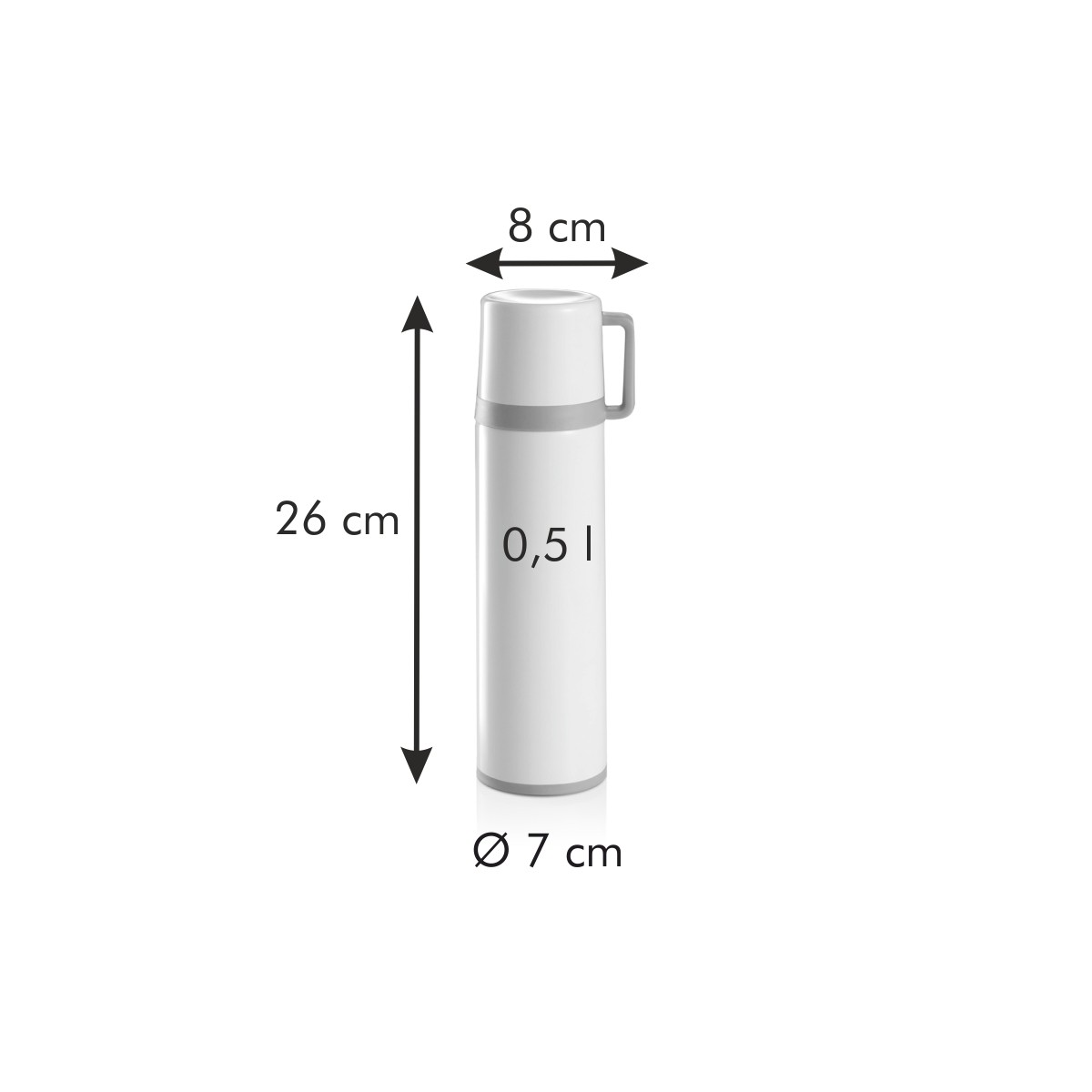 Termoska s hrníčkem CONSTANT CREAM 0,5 l, nerez