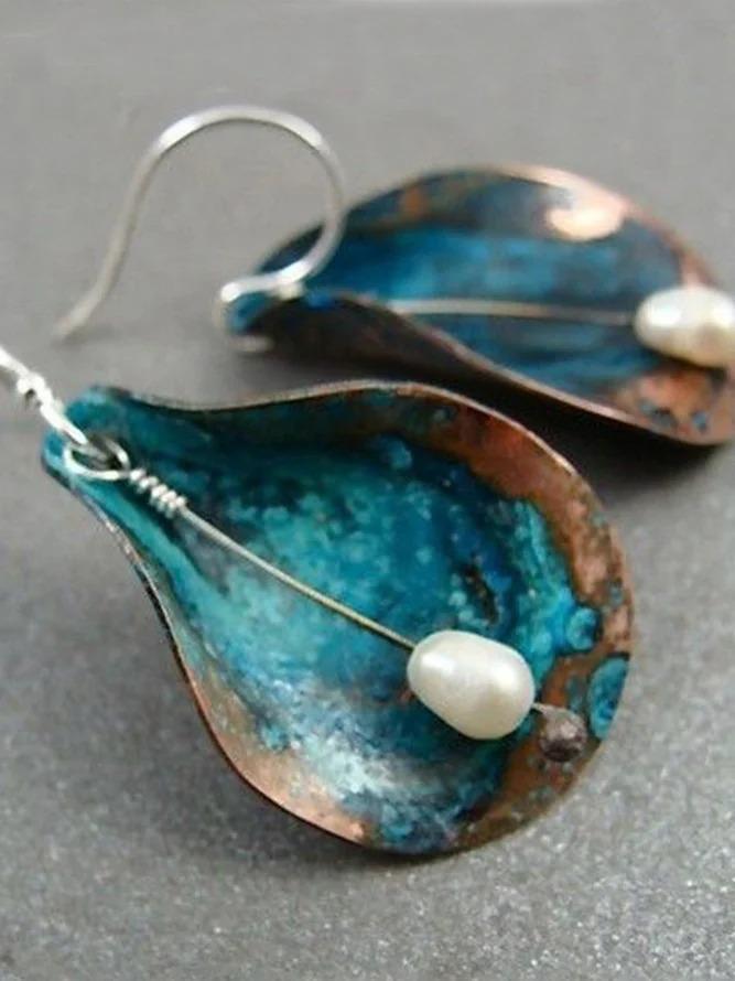 Women'S Green Vintage Alloy Earrings