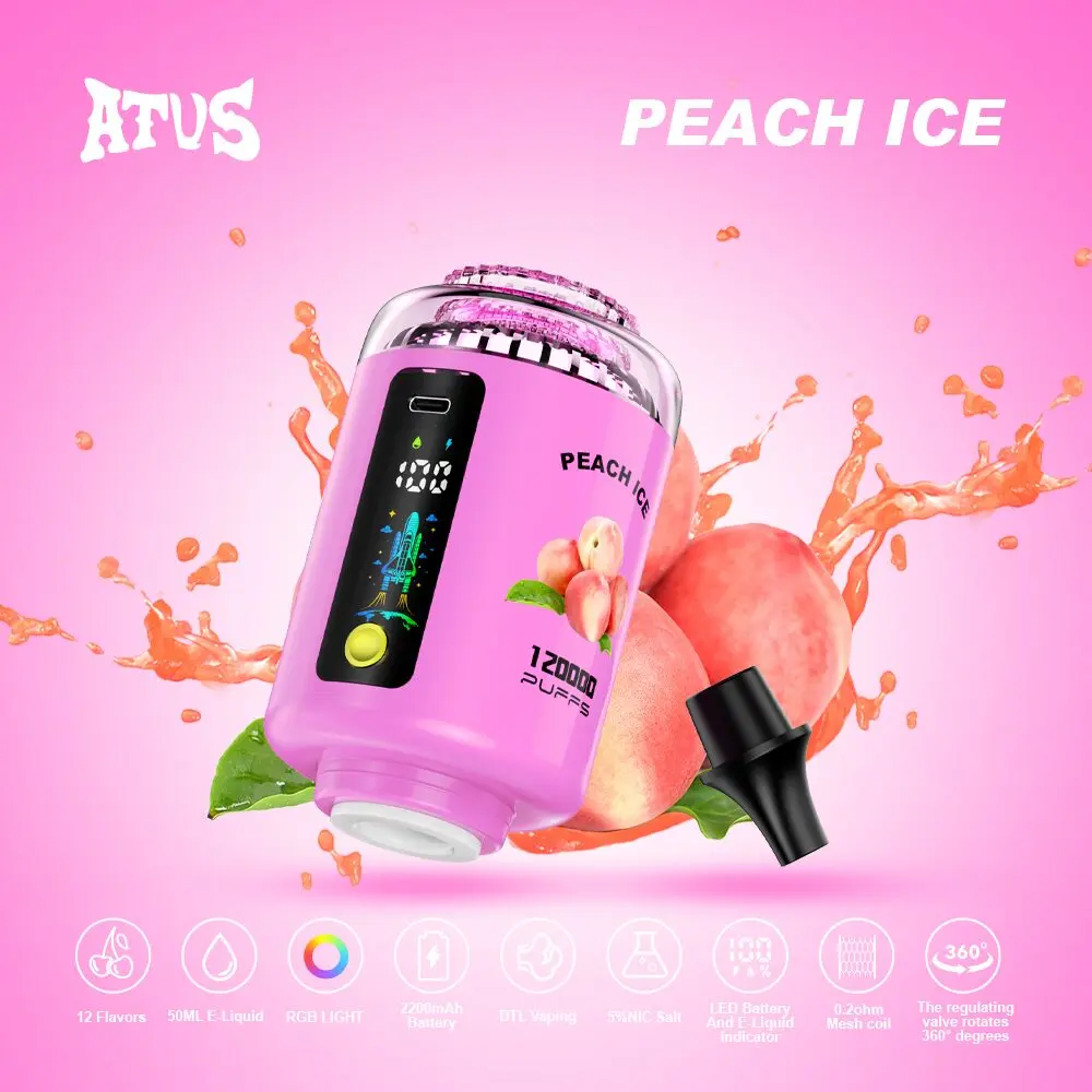 【New Arrive】ATVS 120000 120K Puffs Hookah Head LED Display DTL Disposable Vape
