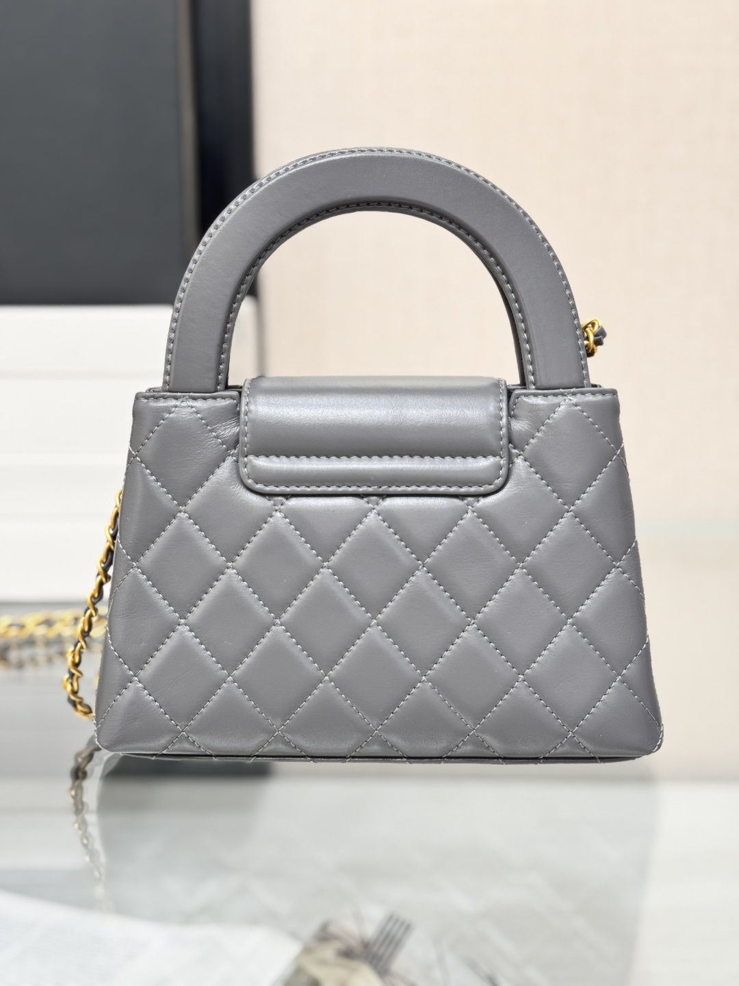 Mini Kelly Bag with Handle（Medium Grey） - Mocuir