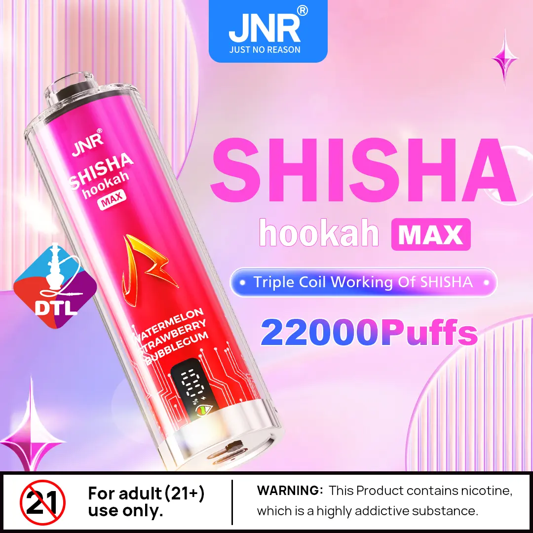 （3 pieces）JNR Shisha Max 22000 22K Puffs Original Hookah Edition Disposable Vape Pen