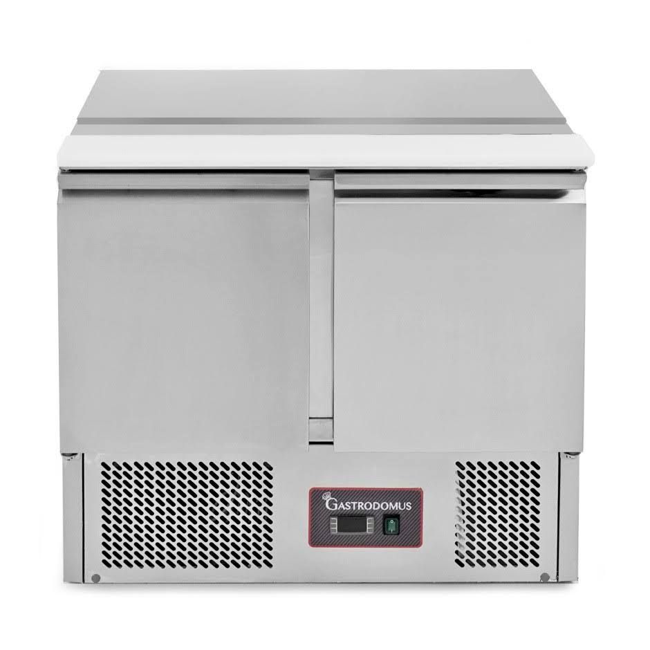Saladette refrigerata con 2 porte, temperatura +2°C/+8°C, coperchio in inox - Gastrodomus