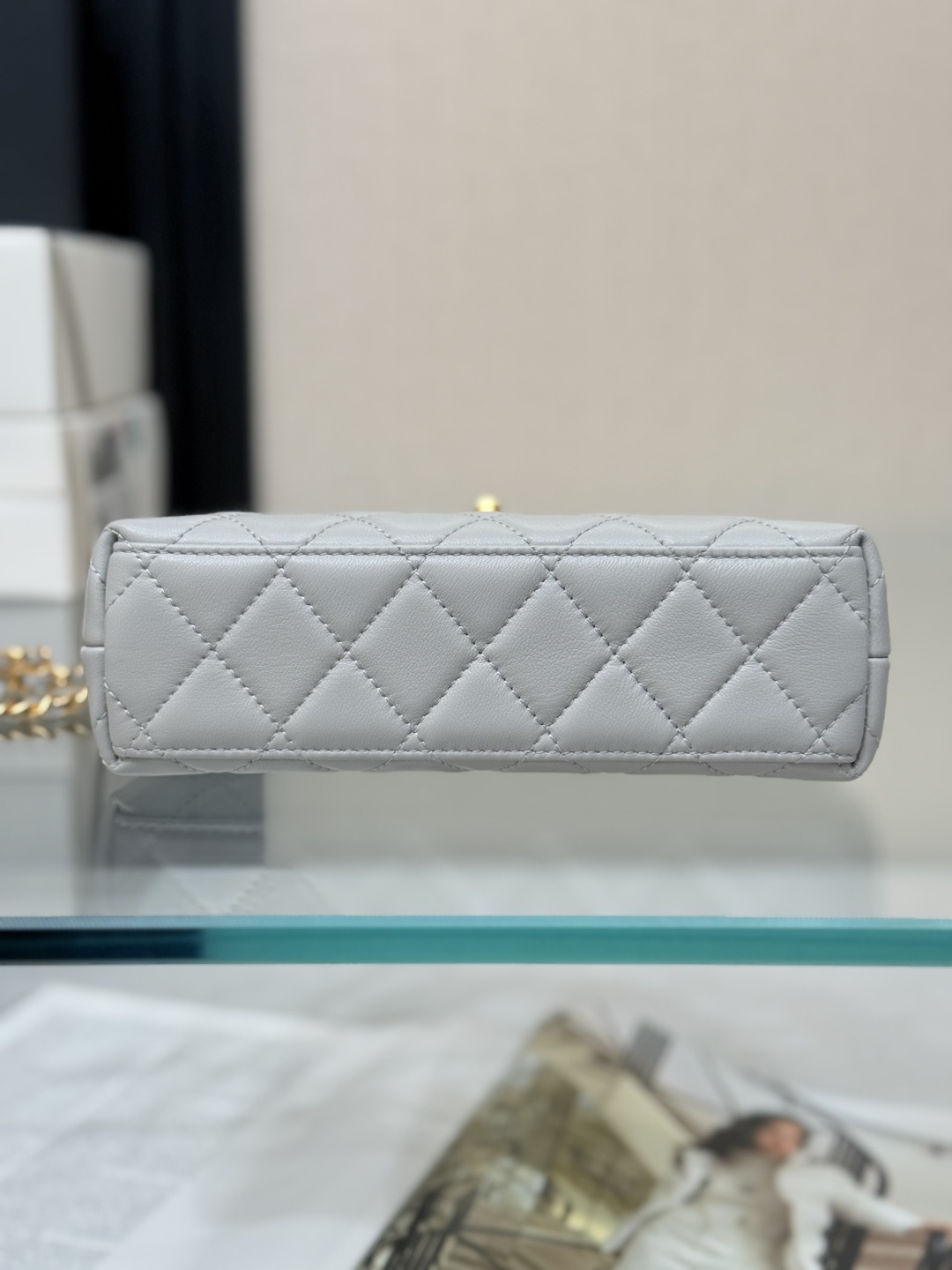 Mini Kelly Bag with Handle（Light Grey） - Mocuir