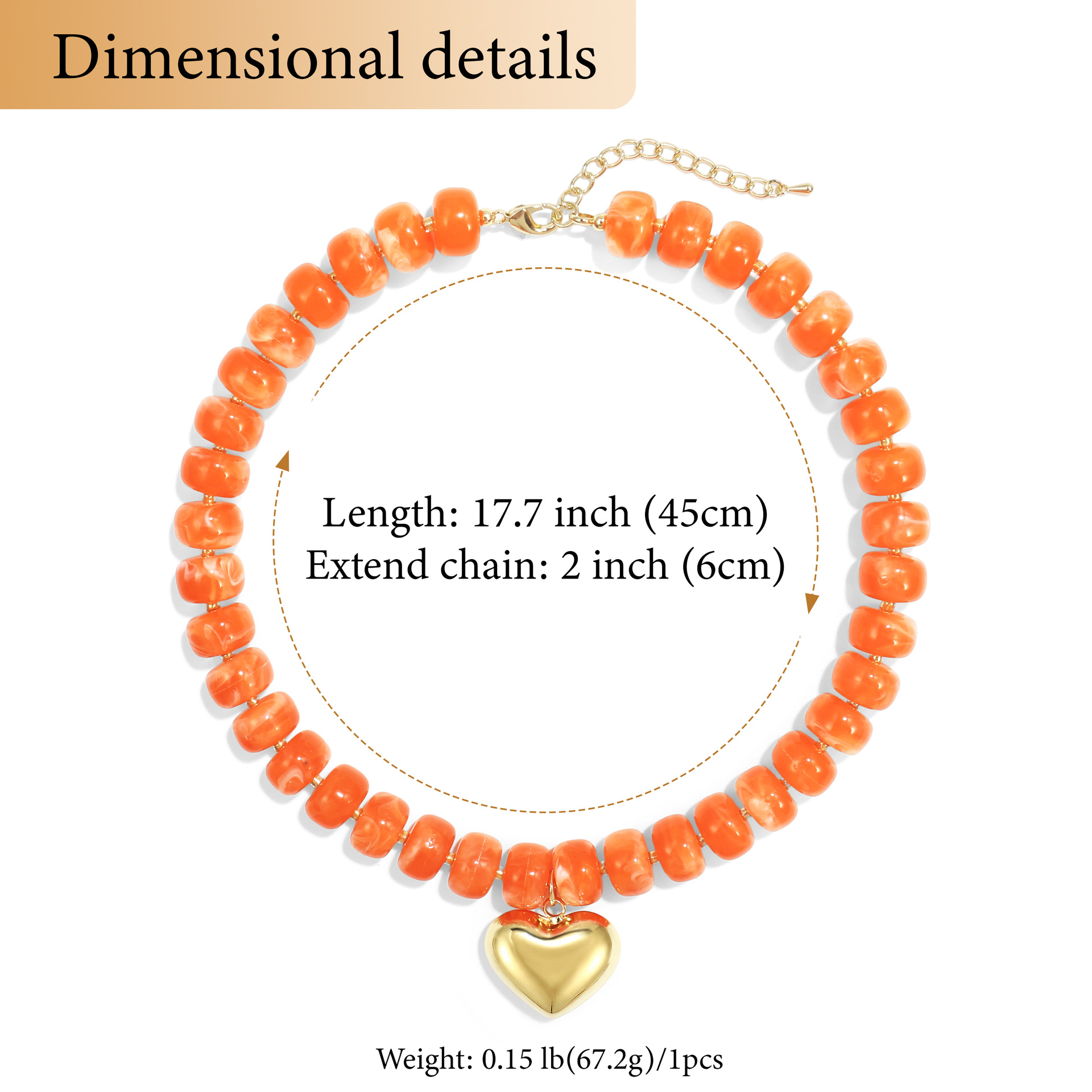 New colorful beaded love necklace fashion trend commuter everyday ladies Joker clavicle chain