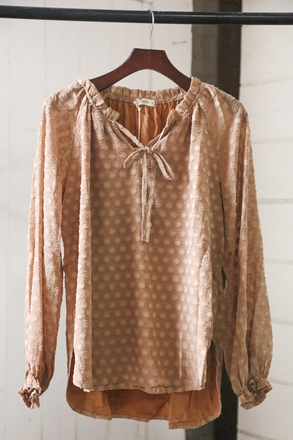 Mocha Woven Textured Blouse