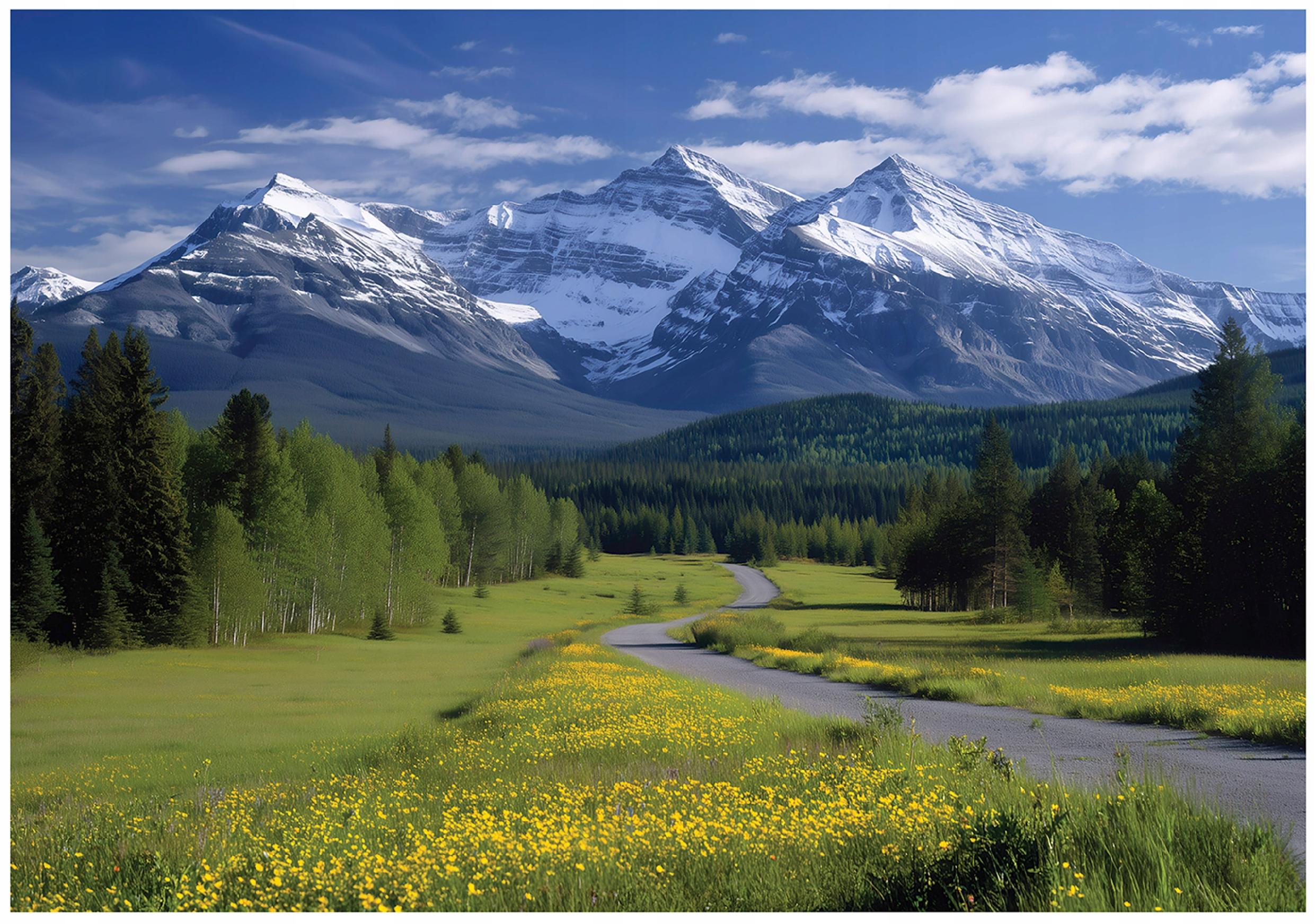 Mountain landscape nature wall mural for bedroom or living room, non-woven wallpaper