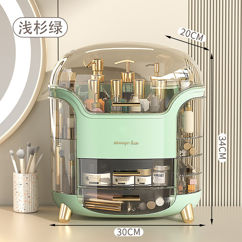 Cosmetics Storage Box, Beauty Large-Capacity Desktop Skin Care Product Compartment Storage Box, Lipstick Powder Brush Dust-Proof Storage Rack