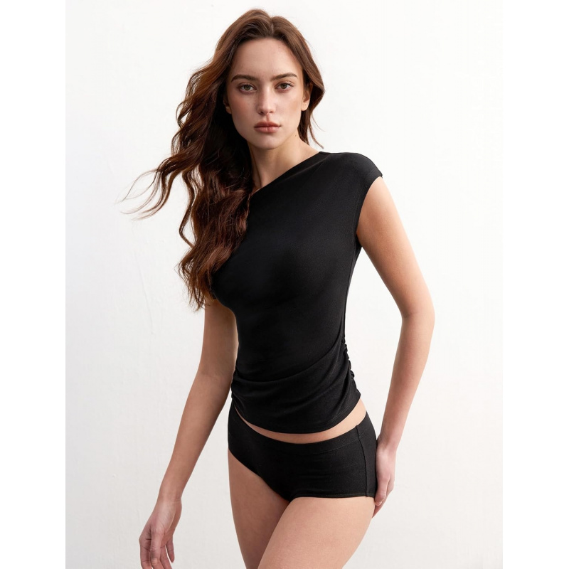 Women's Ultra-Lightweight Tencel Wool Off The Shoulder Tops