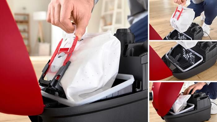 BOSCH - Aspirapolvere a traino BGB41PET1-Nero, Rosso