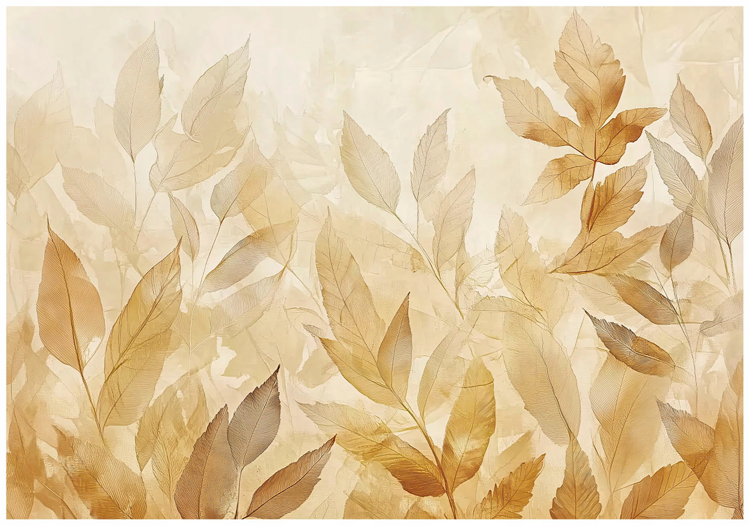 Wall mural golden leaves abstract bedroom living room wallpaper non-woven