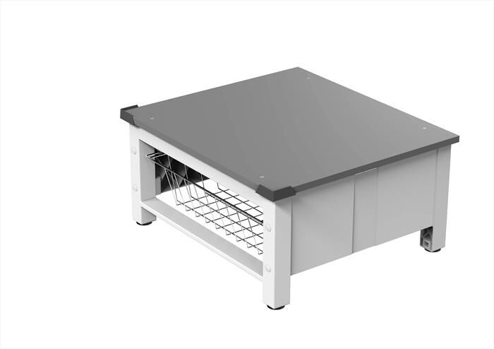 MELICONI - BASE SPACE BASKET-Struttura bianca, ripiano grig