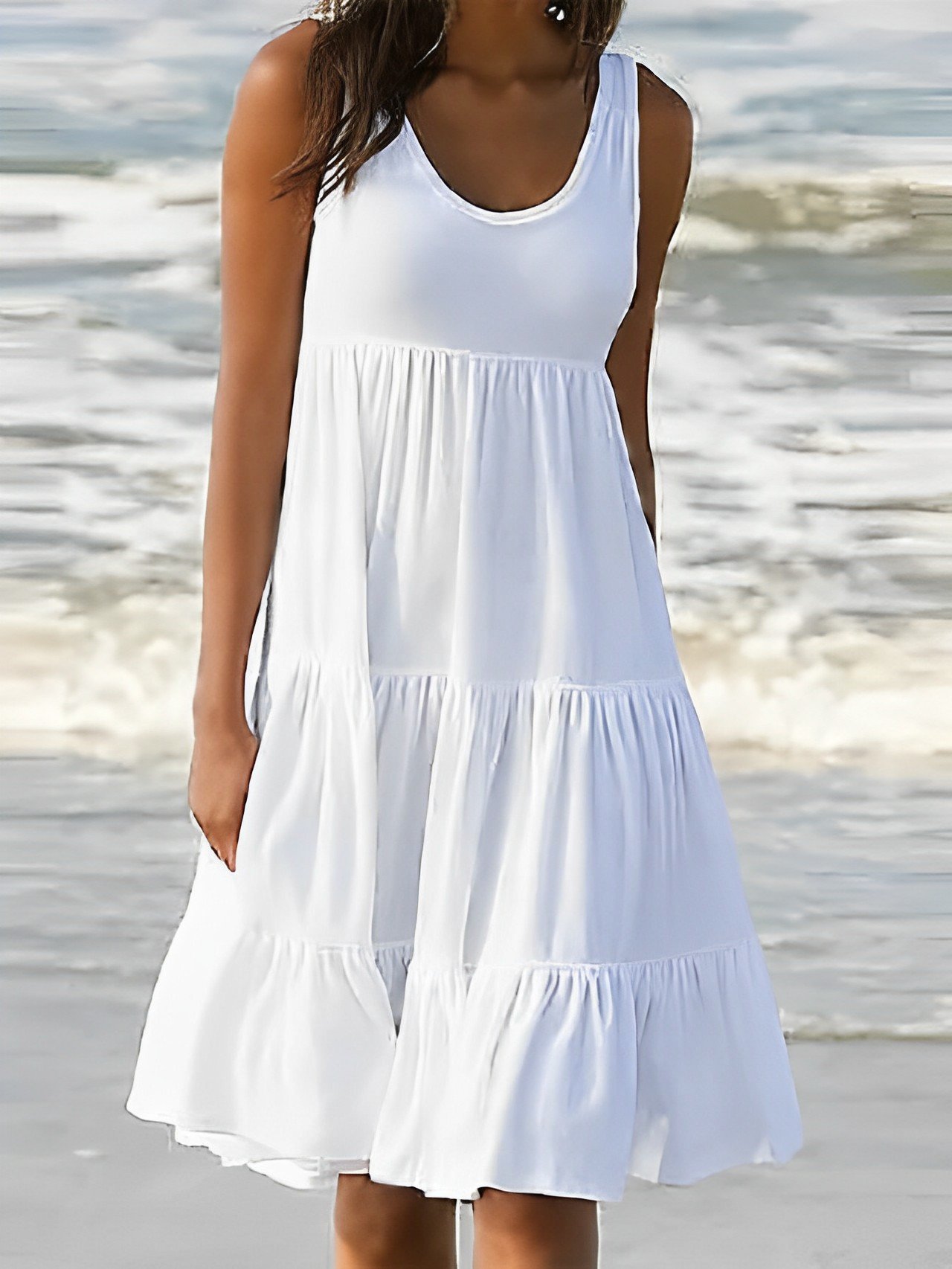 Women's Sundress Knee Length Dress - Sleeveless