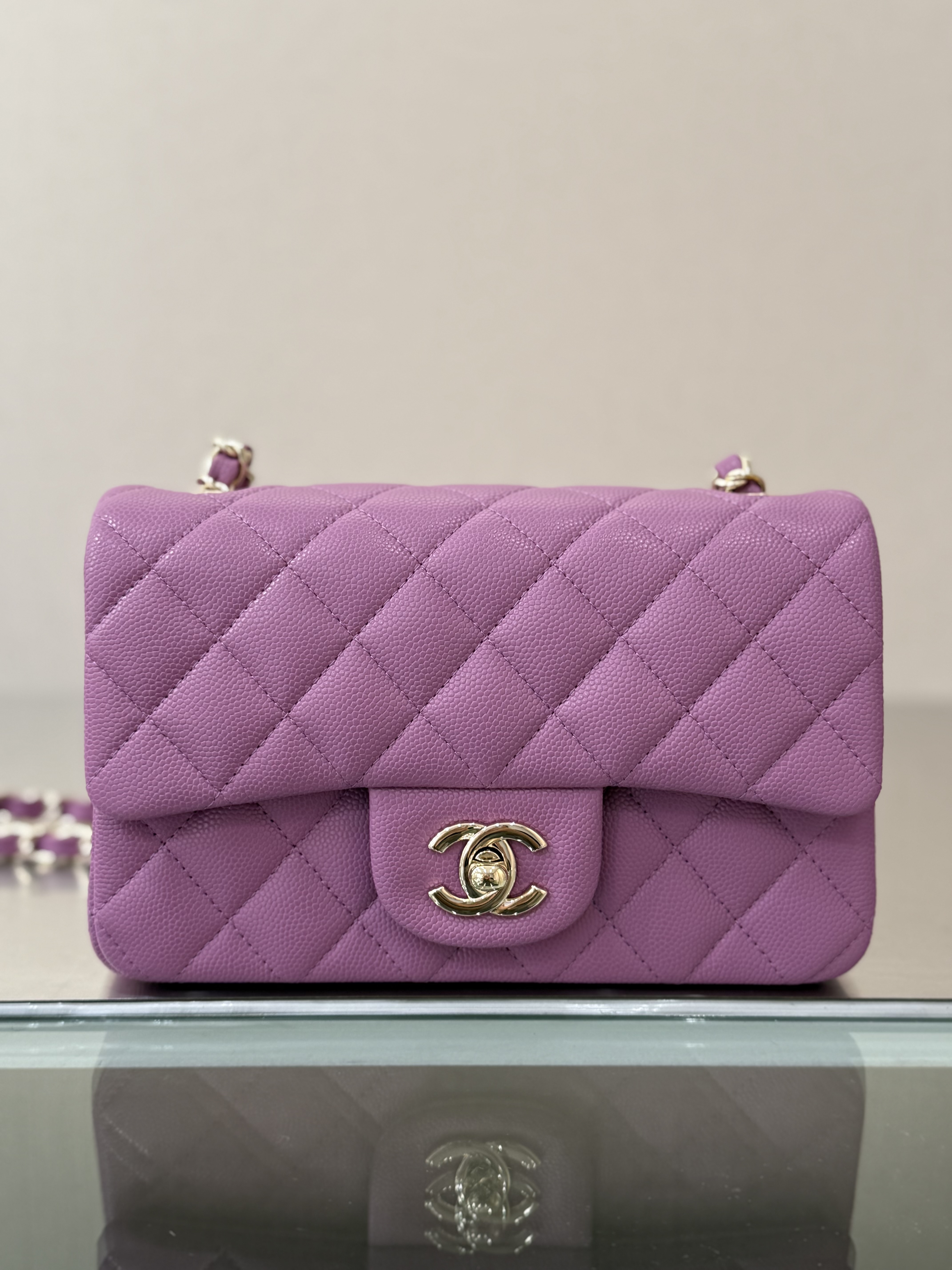 Mini Classic Flap Handbag（Purple） - Mocuir