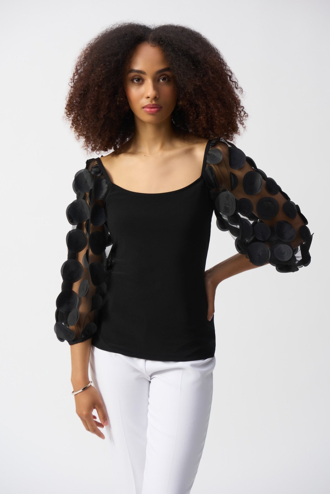 Dimensional Puff Scoop Neck‌