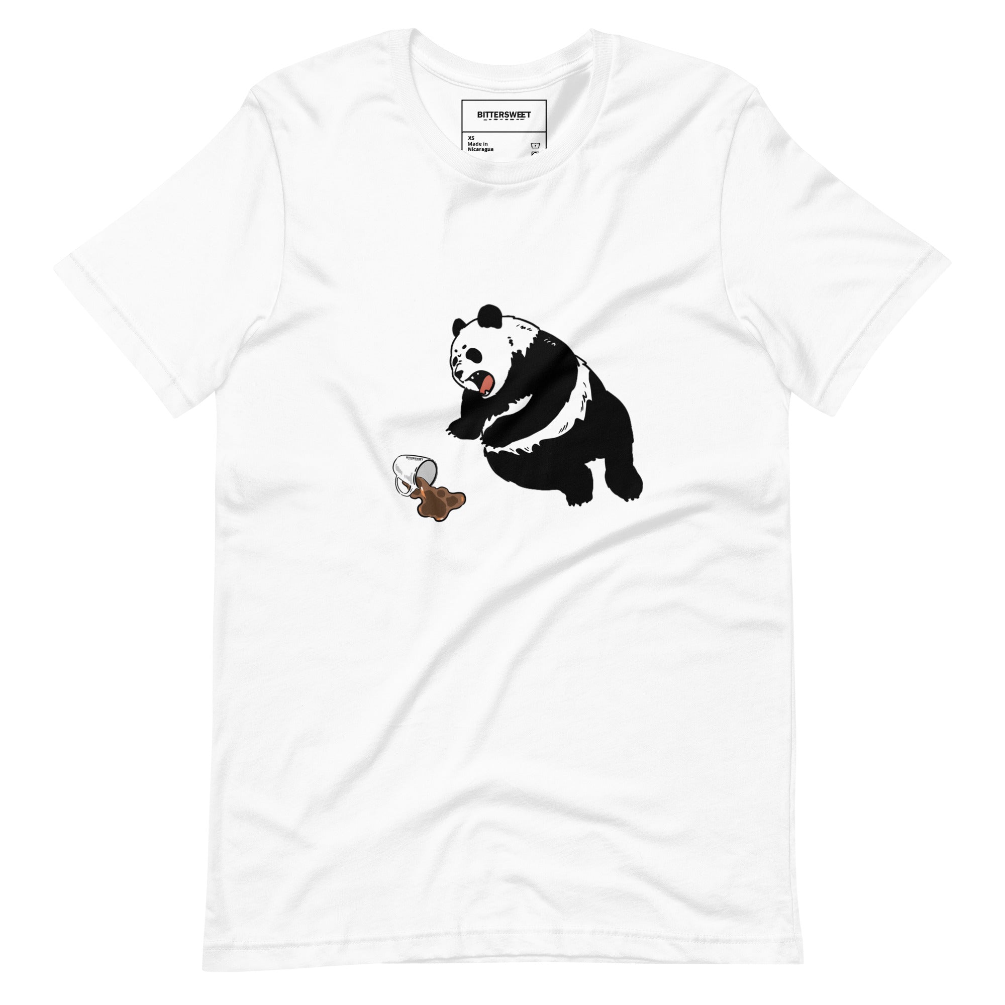 Coffee wake me up panda funny graphic tees