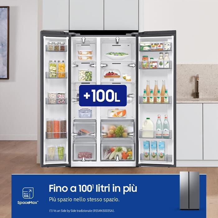 SAMSUNG - Frigorifero side by side RS70F65QDTEF Classe D-Metal Inox