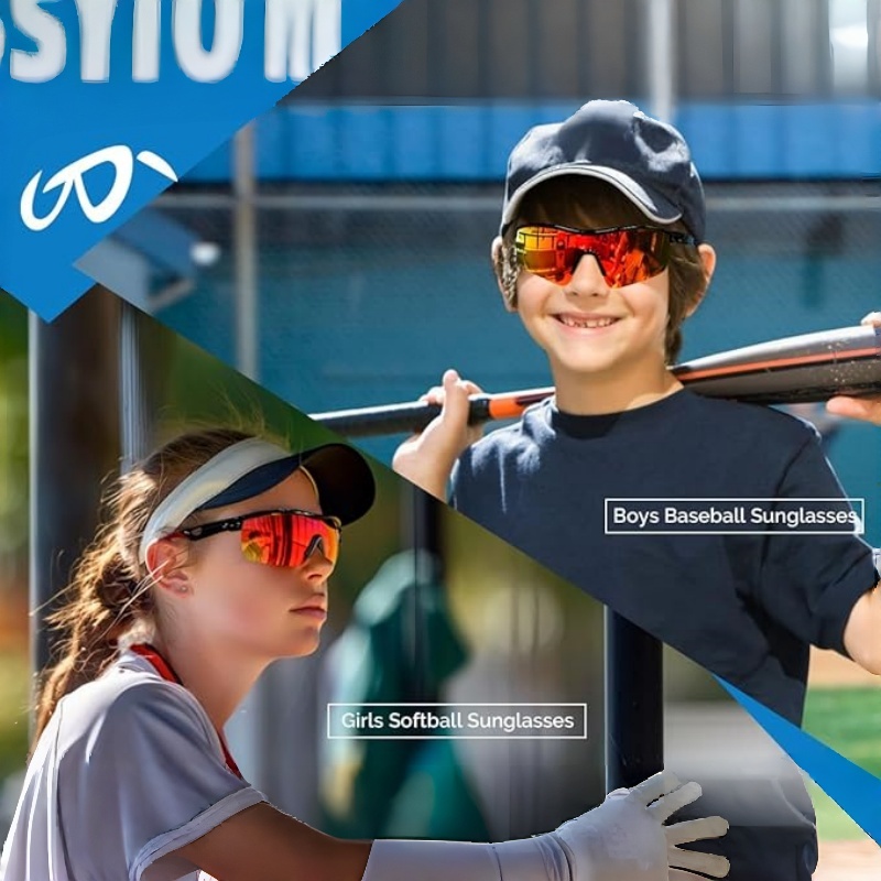 SKYBAMBI Kids Teens Baseball Polarized Sunglasses