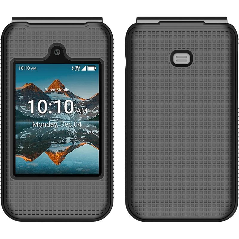 Grid Series for Consumer Cellular Iris Easy Flip Phone (2024) Case Black
