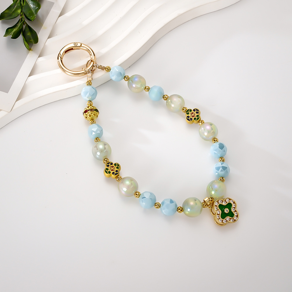 New national style luxury color beaded wrist mobile phone pendant