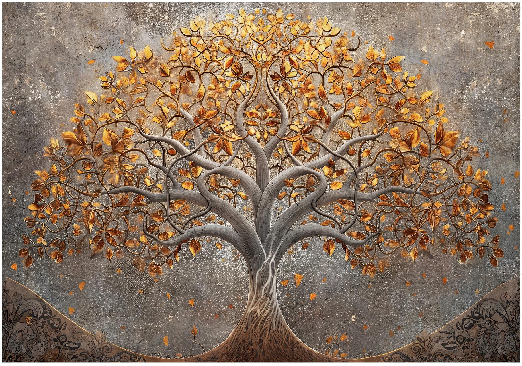 Tree of Life Flowers Abstract Wall Mural for Bedroom or Living Room Wallpaper