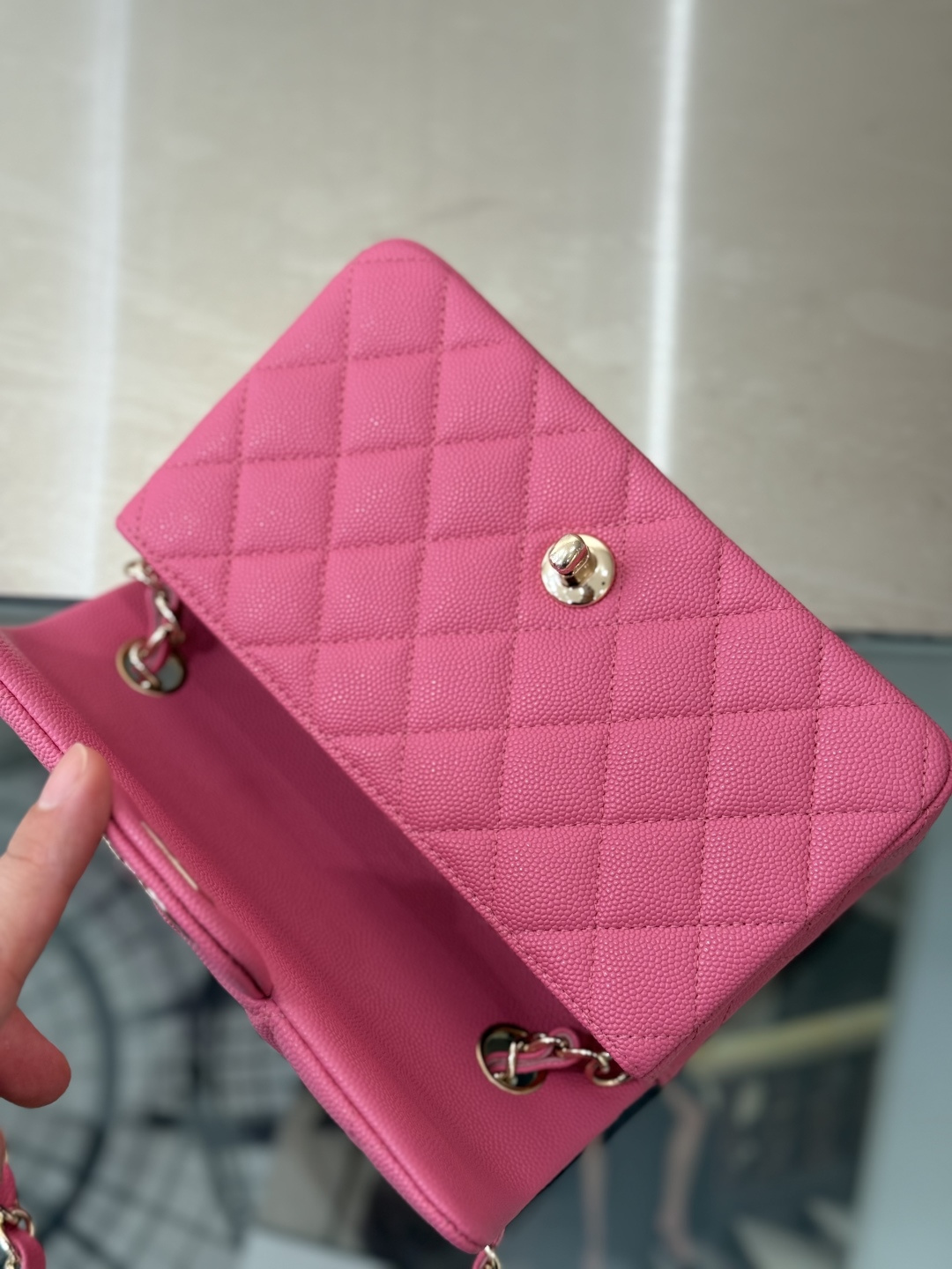 Mini Classic Flap Handbag（Pink） - Mocuir