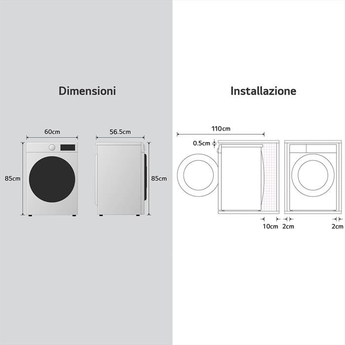LG - Lavatrice AI DD R7 F4R7011TSWG 11kg Classe A-Bianca