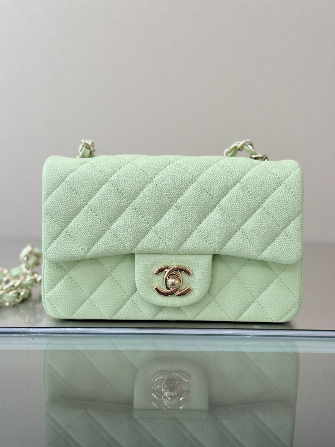 Mini Classic Flap Handbag（Mint Green） - Mocuir