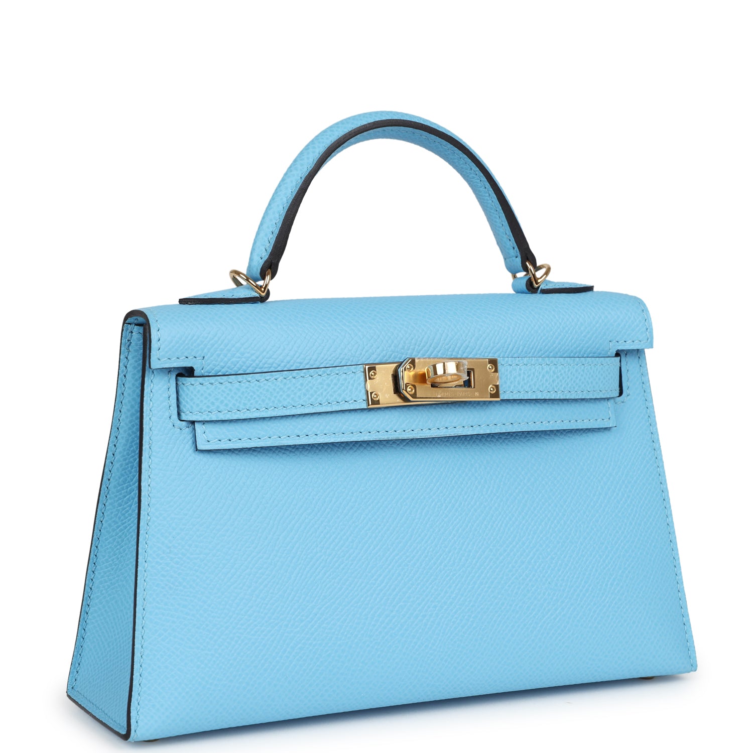 Kelly Sellier 20 Celeste Epsom Gold Hardware